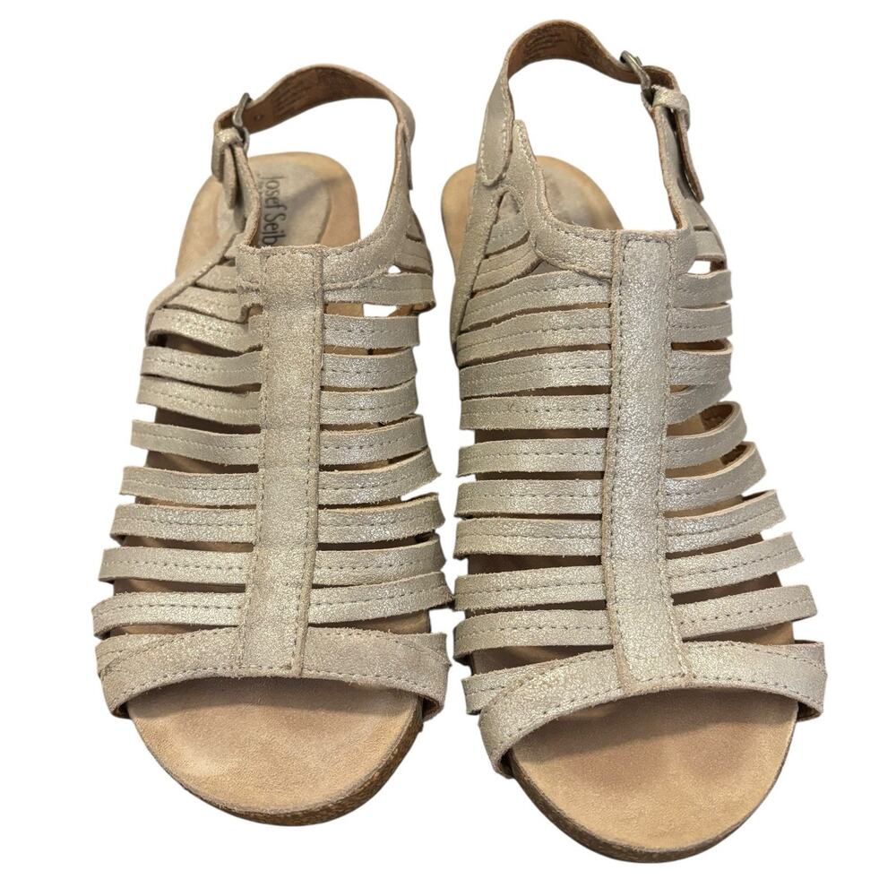 Josef Seibel Sunny Sandals‎ Clogs Shoes Womens Size 7-7.5 US 38 EU Silver